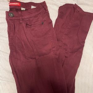 Maroon skinny jeans